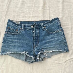 Levi's Blue Jean Shorts High-Waisted Cut-Off